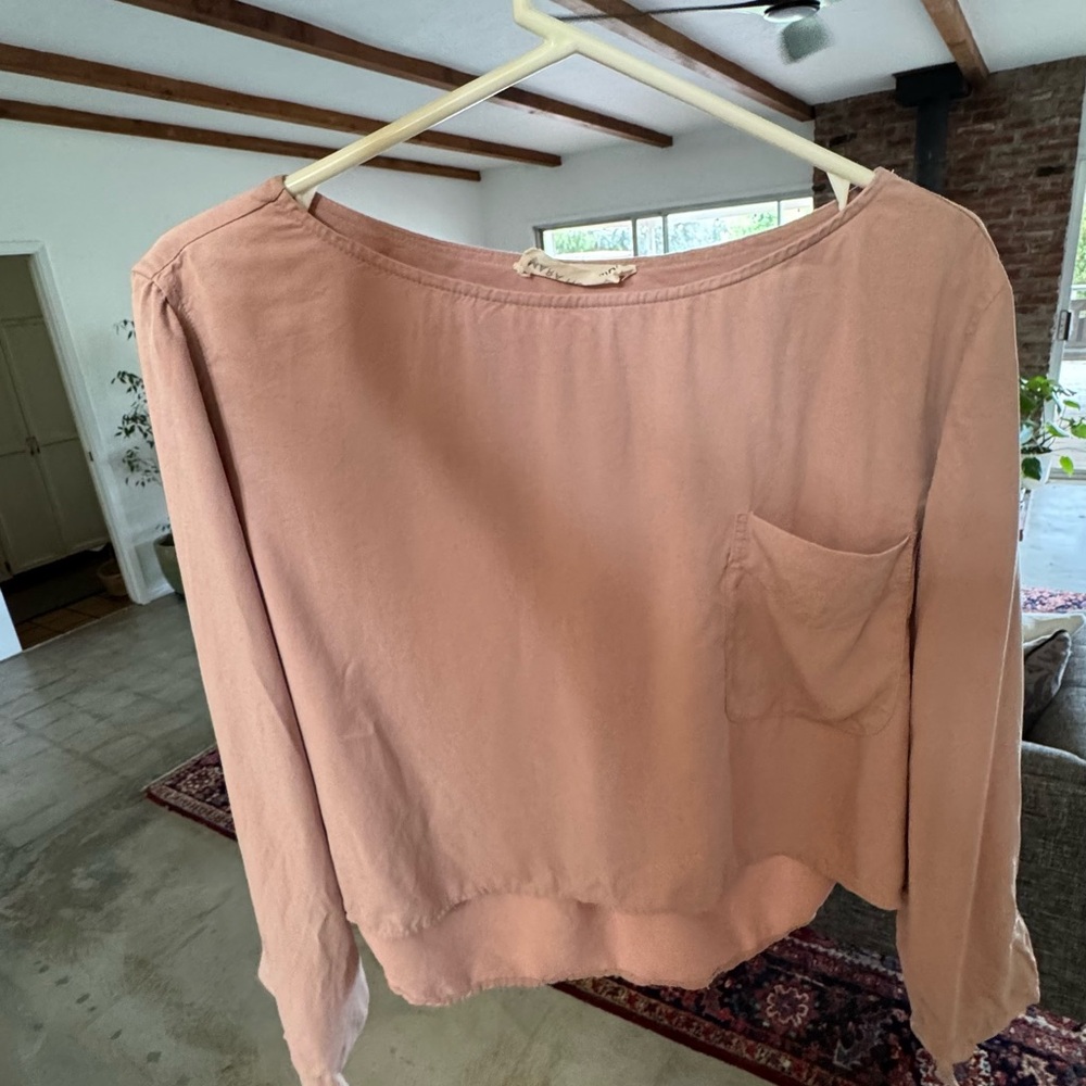 Mara Hoffman Blush 3/4 Sleeve Crop Blouse